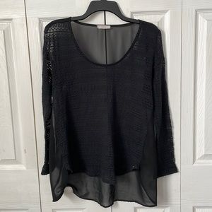 Sheer and knit sweater